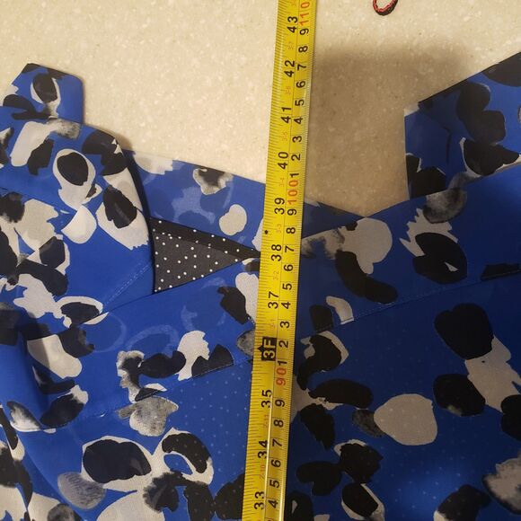 CAbi Untamed Electric Blue Floral Polka Dot Midi Dress Size M - Picture 5 of 6